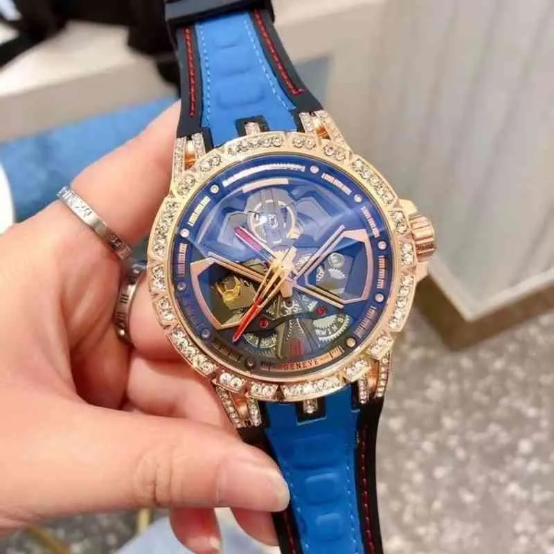 Roger Bokini Run Clean-Factory Super Roge the Dubilan Aynı Yüksek Dereceli İçi İçi Boş Tourbillon İthal Hareket Yüksek Değer Mekanik Saat