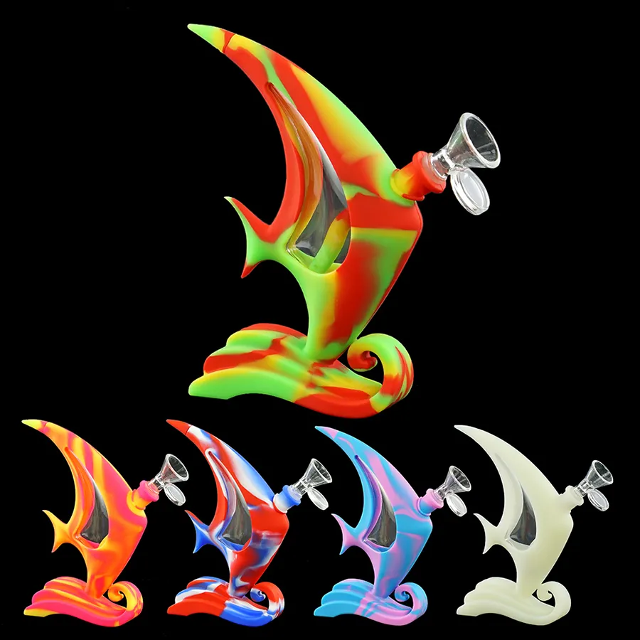 Dropshipping Fish Shaped Silicone Smoking Hookah With Glass Bowl Ideal