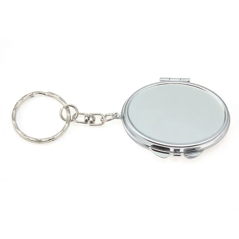 Portable Folding Mirror KeyChain Pocket Compact Makeup Cosmetic Mirror Key Ring