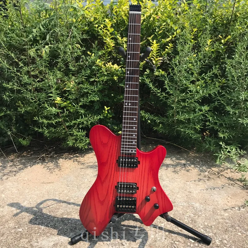 Headless Electric Guitar Portable Travel Guitar Xylophone Charcoal