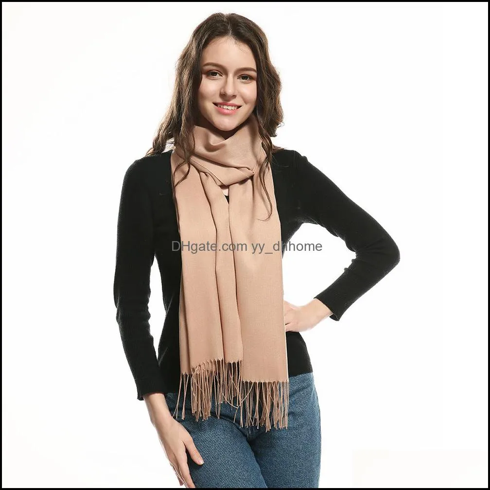 new autumn winter warm scarf men women cashmere fashion tassel shawl scarves solid color thermal unisex scarves vtky2138