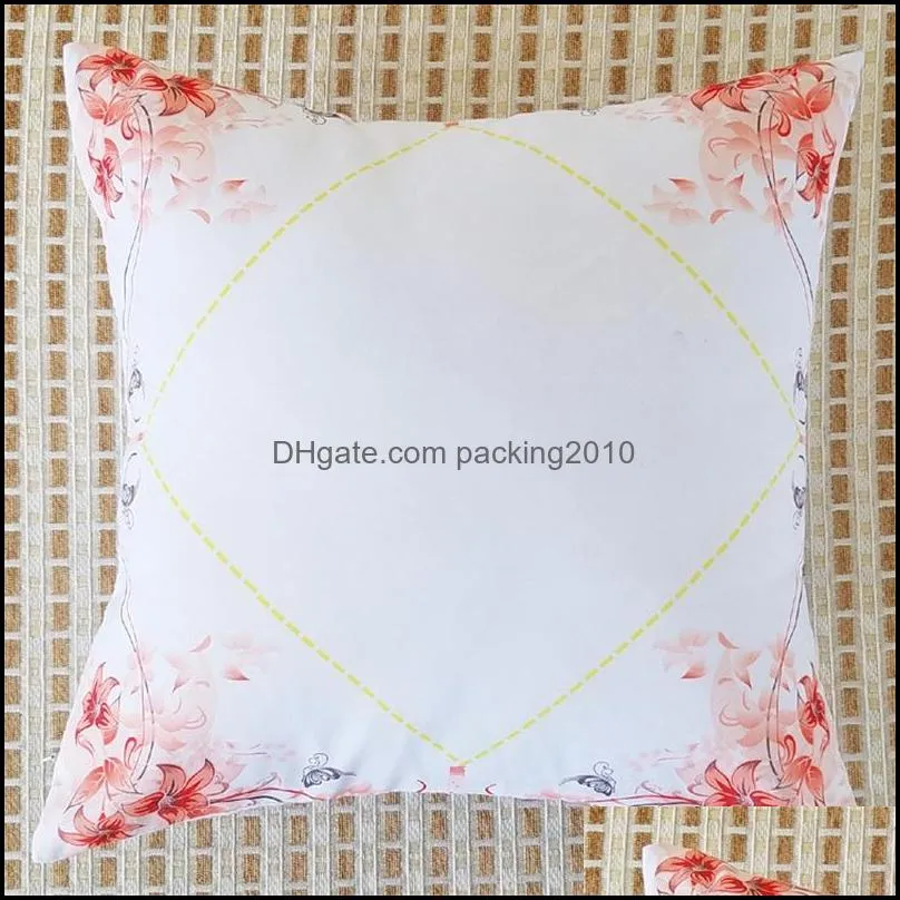 Printing Blank Pillow Case Polyester Fiber Diy Pillowslip Home Textiles Lace Cushion Cover Non Core Bedding Supplies 6sx bb