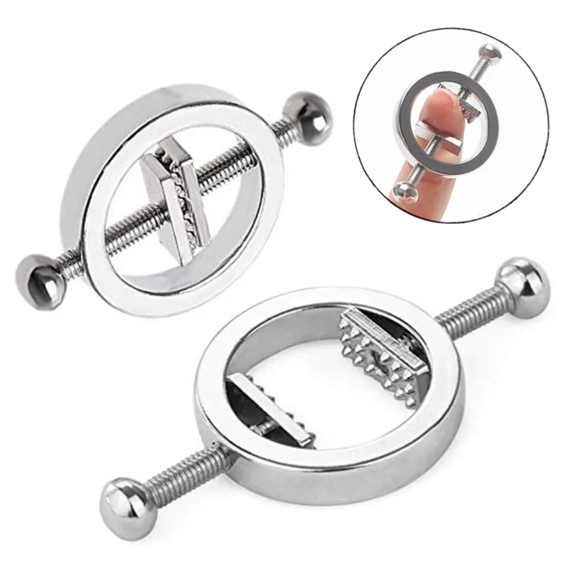 1 Pair Nipple Clips Stainless Steel Adjustable Torture Play Clamps Breast BDSM Restraint Fetish sexy Toys For Women