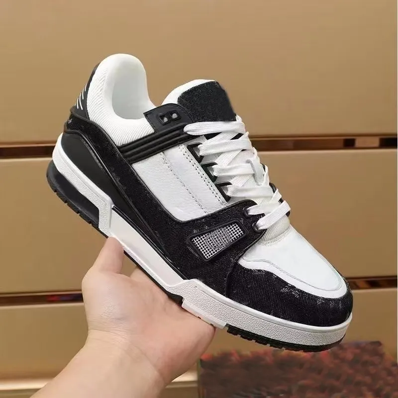 2023 En Tasarımcı Ayakkabı Klasik Vintage Erkek Kadın Eğitmenler Tasarımcılar Sneakers Chaussures Deri Örgü Sneakers ile Kutu boyutu 35-46