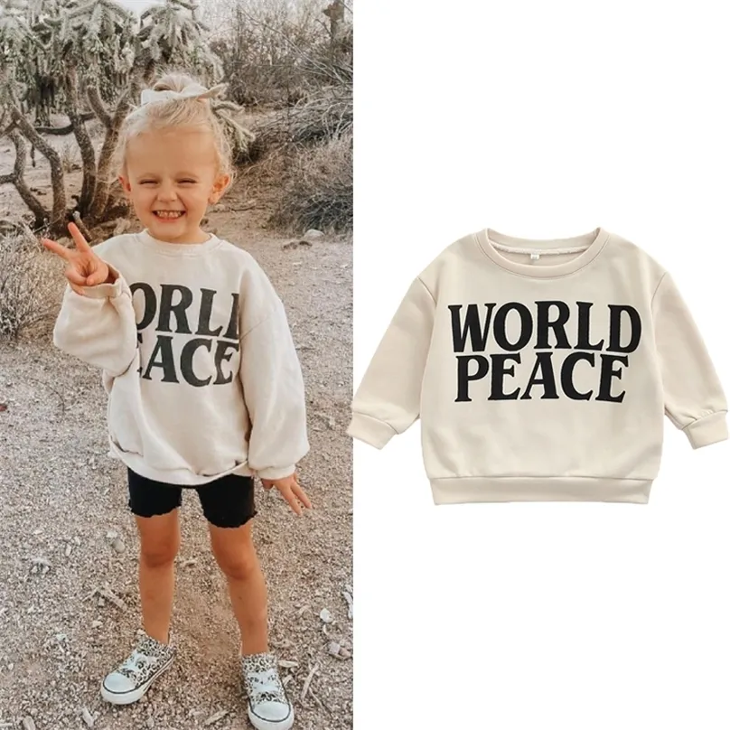 FOCUSNORM 16Y Lovely Infant Kids Girls Boys Sweatshirt Letter Pattern Printed Long Sleeve Pullover T Shirts Tops 220812