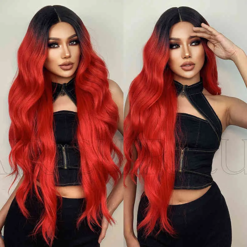 شعر مستعار WIGS Women Synthetic Conthetic Convalies New Front Lace 13x5x1 متعددة الألوان النساء 220601