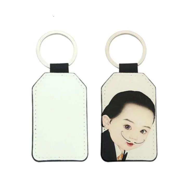 10Pcs Leather Keychain Blank MDF Keychain Sublimation Heat Transfer  Keychain Kit Jewelry Making 