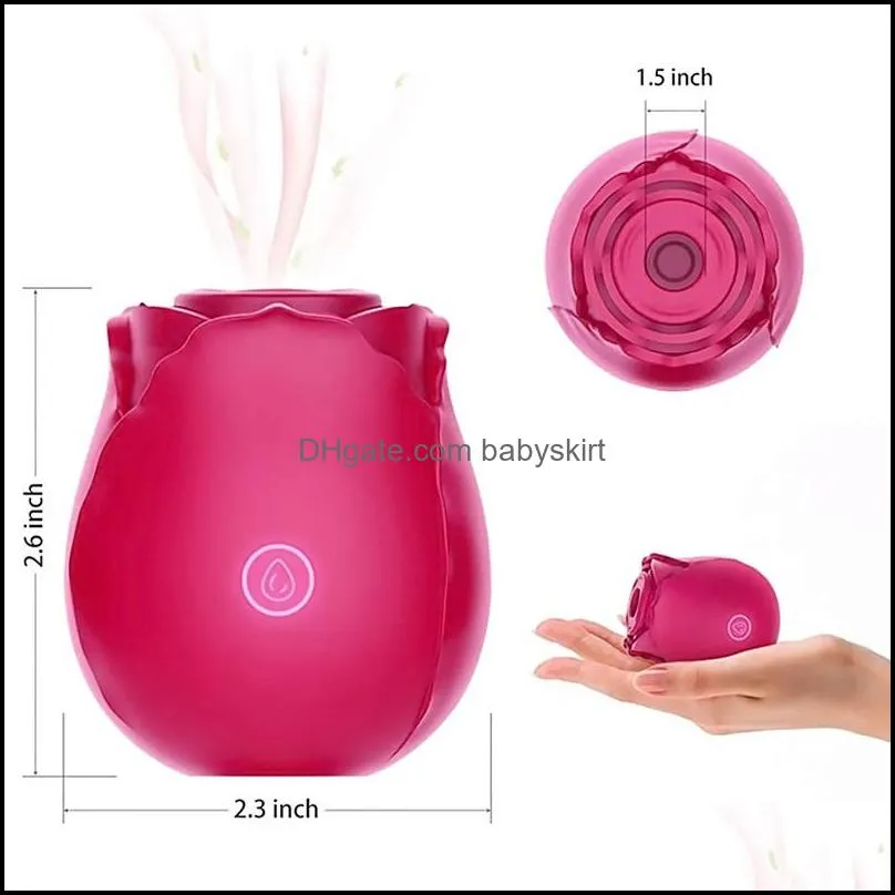 Rose Vibrator Massager Clitoral Sucking Vibrators Intense Suction Tongue Lick Clit Stimulator Nipple Sex Toys For Woman Oral yOUPIN
