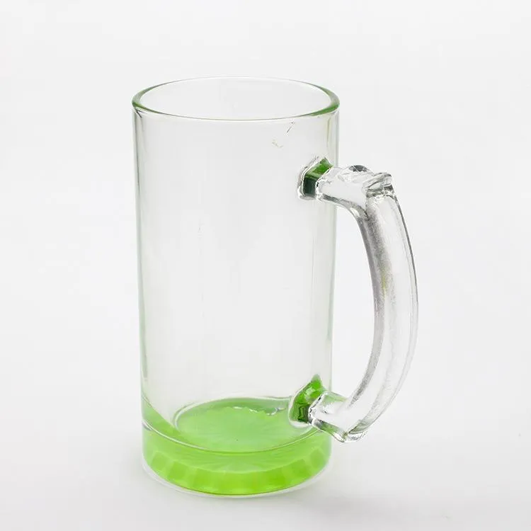 16oz Sublimation Clear Beer Cup with Handle Glass Tumblers Thermal Transfer Water Bottle A02