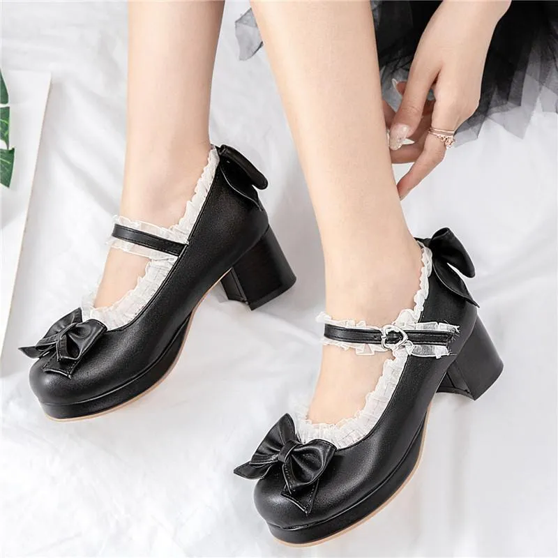 Wholesale AGODOR Black Lolita Mary Jane Platform Pumps With Block Mary Jane Heels For Women Pink Available In Big Sizes 42 45 Y200702 At Only 31.94 DHgate.Com