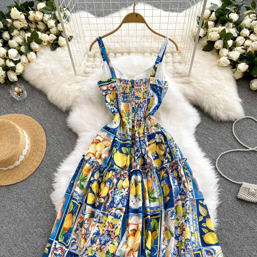 blue halter wedding guest dress Zapakasa Women Blue White Flower Sheath Bridesmaid Dress Halter Wedding  Guest Dress