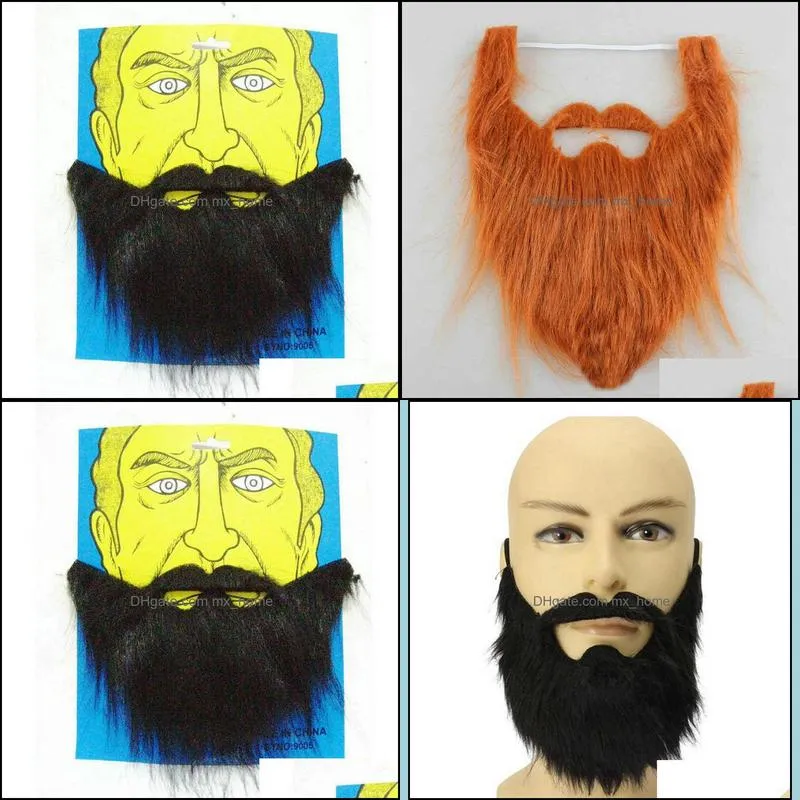 Fake Black Beard False Moustache Fancy Dress False Black Beards Halloween Party Masks Prom Props for Cosplay