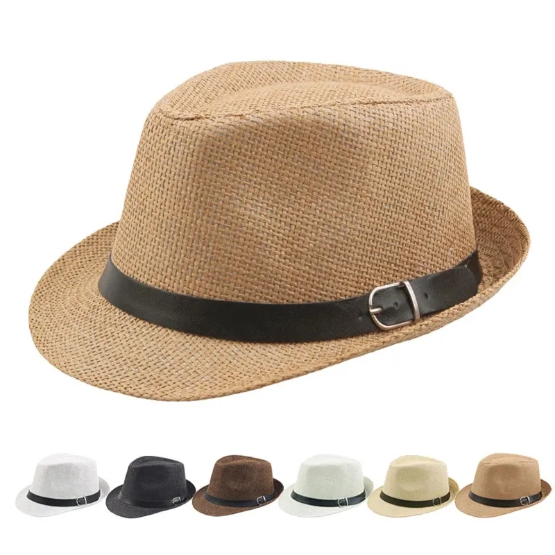 Erkekler Güneş Koruma Açık Şapkalar Yetişkin Bowler Şapkaları Klasik Yaşlı Adam Kıvırma Retro Yaz Nefes Alabası Top Haddelenmiş Caz Şapkası