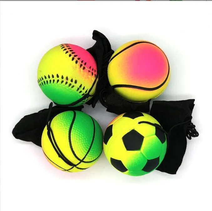 Balls esponja bola de borracha 288pcs beisebol jogando crianças inflamadas reação elástica engraçada Treinamento de pulseira banda de bola de brinquedo garotas garotas