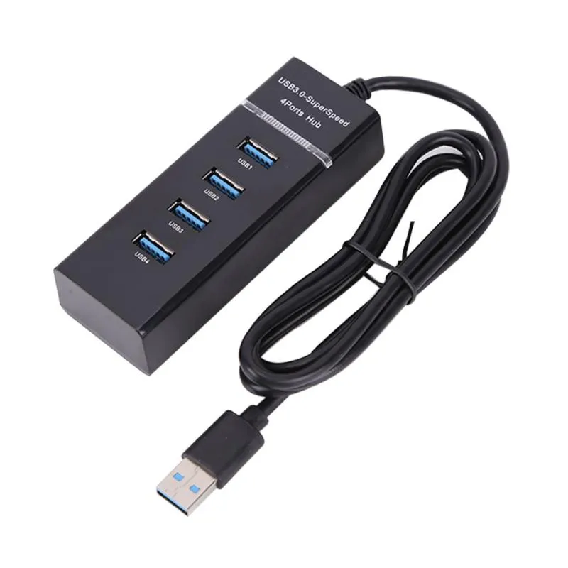 Hubs USB 4-Port Hub Splitter Extender 5Gbps USB3.0 Adapter Höghastighets anteckningsbok en-till-fyra 3 0 för WindowsUSB