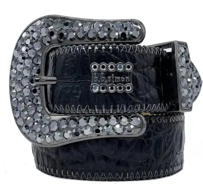 Ceinture Femme Style Western Bling Avec Strass - Noire, Cuir PU, Occasion, Livraison Gratuite