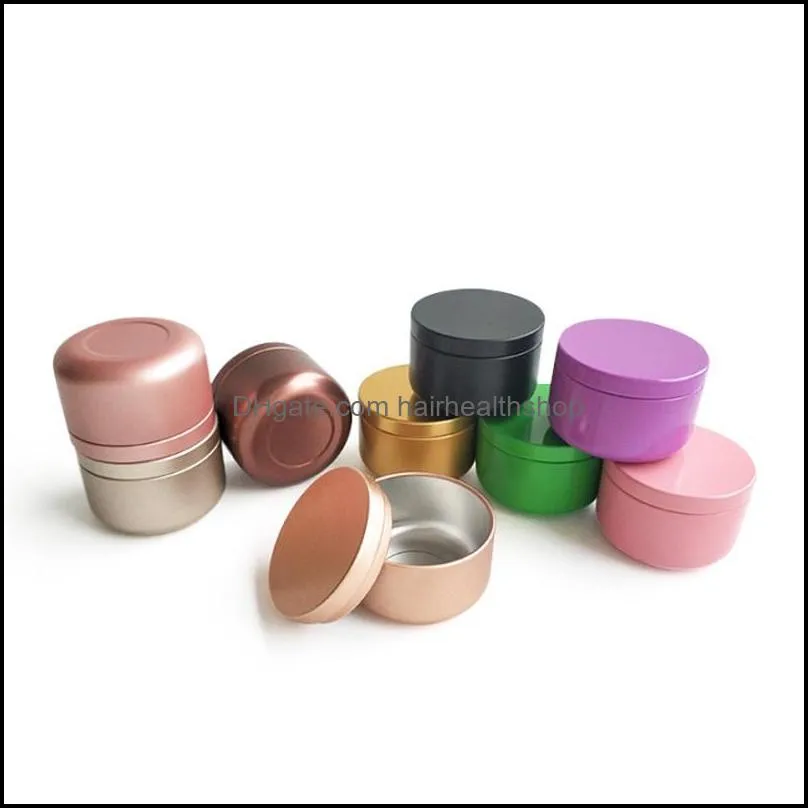 aluminum candle tin 50ml perfume bottle round candle containers cosmetic jars oil cream pot empty aromatherapy sealed metal can travel