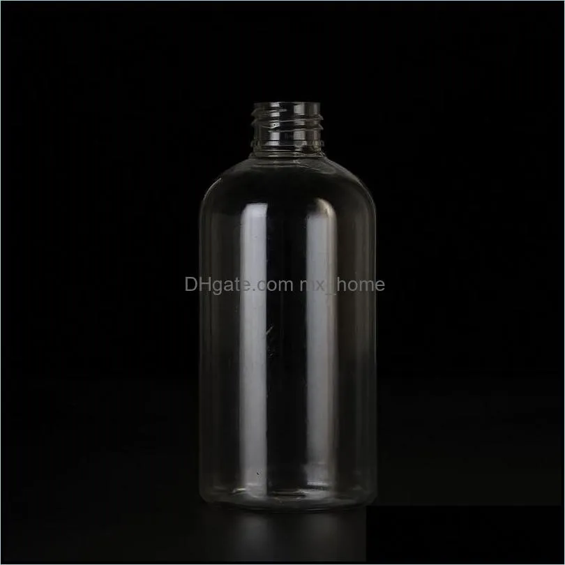 250ml PET plastic transparent round shape bottle for cosmetics liquid hand sanitizer disinfection water spray bottle