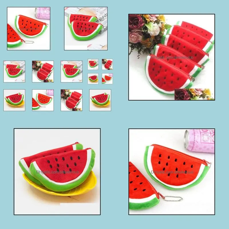New Plush Red Watermelon Coin Purse Wallet Pouch Bag Cosmetic Purse Bag Holder