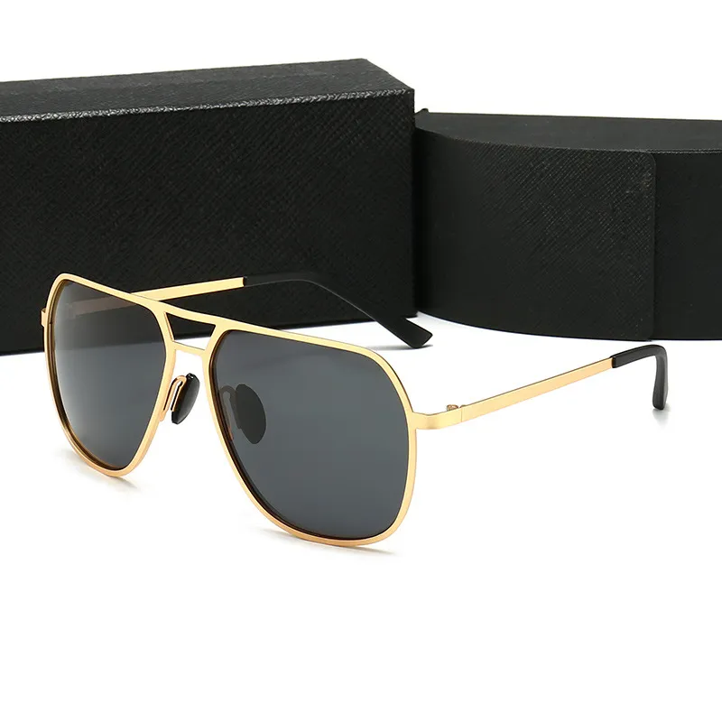 Sunglasses Men Vintage Polarized Black Glass Gold Frame 54cm Pilot for Hot L V806636# Classic Designer Outdoor Sun Glasses UV400 Oculos De Sol Gafas with Box