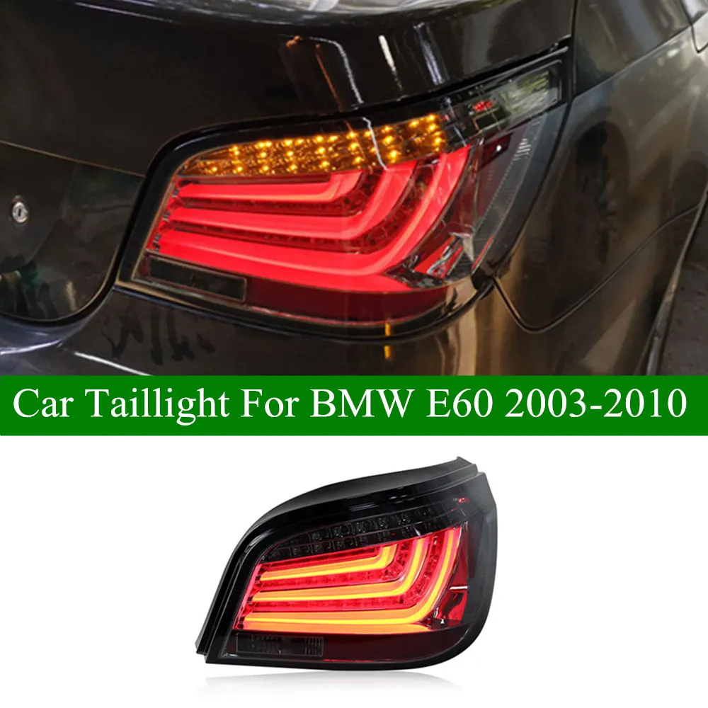 Car Rear Fog Tail Light Taillight Assembly For BMW 5 Series E60 LED Running + Brake + Reverse Lights Dynamic Turn Signal Lamp 2003-2010