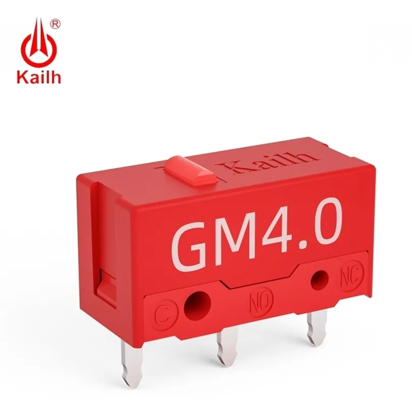 8pcs Kailh micro-interrupteur 60M vie souris de jeu Micro-interrupteur 3 broches point rouge utilisé sur les souris d'ordinateur bouton gauche droit MI126601D01 T200605