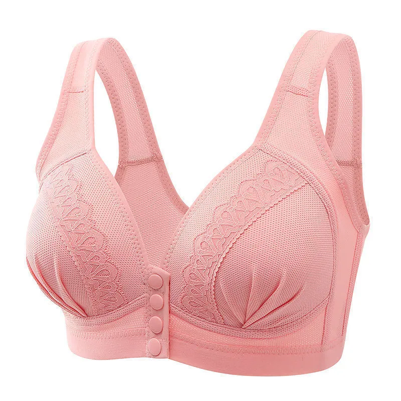 Breathable Front Button Gather Bra Large Size, Thin Section, Steel Ring  Ladies Underwear Bra Style 105 From Lu02, $22.1
