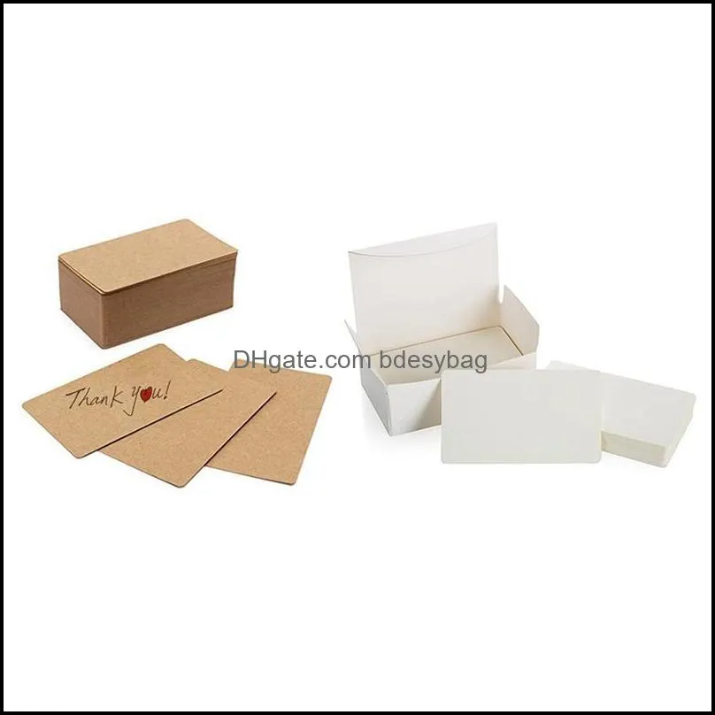 greeting cards lber 100pcs blank kraft paper business word card with white cardboard message
