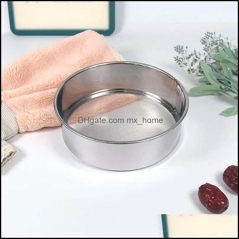 baking & pastry tools wholesale 15cm stainless steel round ultra-fine flour sifter powdered sugar filter chinese powder sieve 201