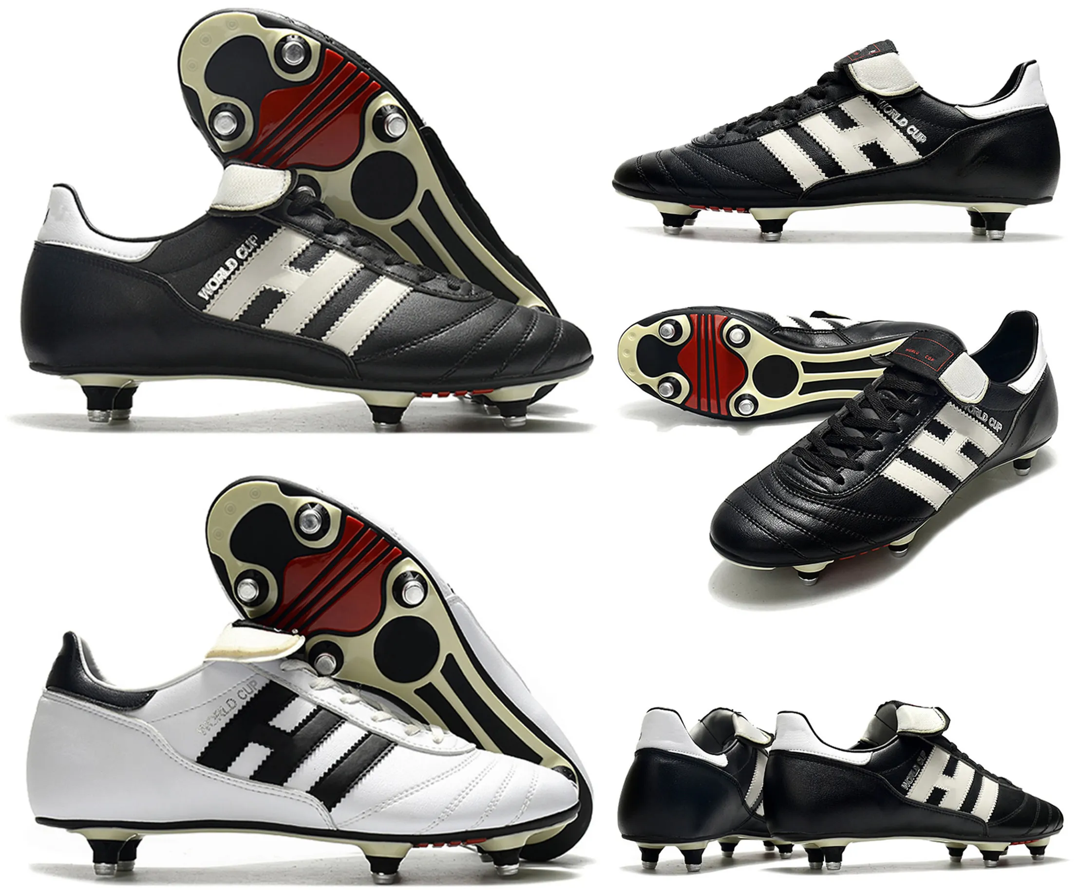 Klassiker Herr Copa Mundial SG Fotboll Fotbollsskor Klossar World Boots Svart Vit futbol Storlek US6.5-11