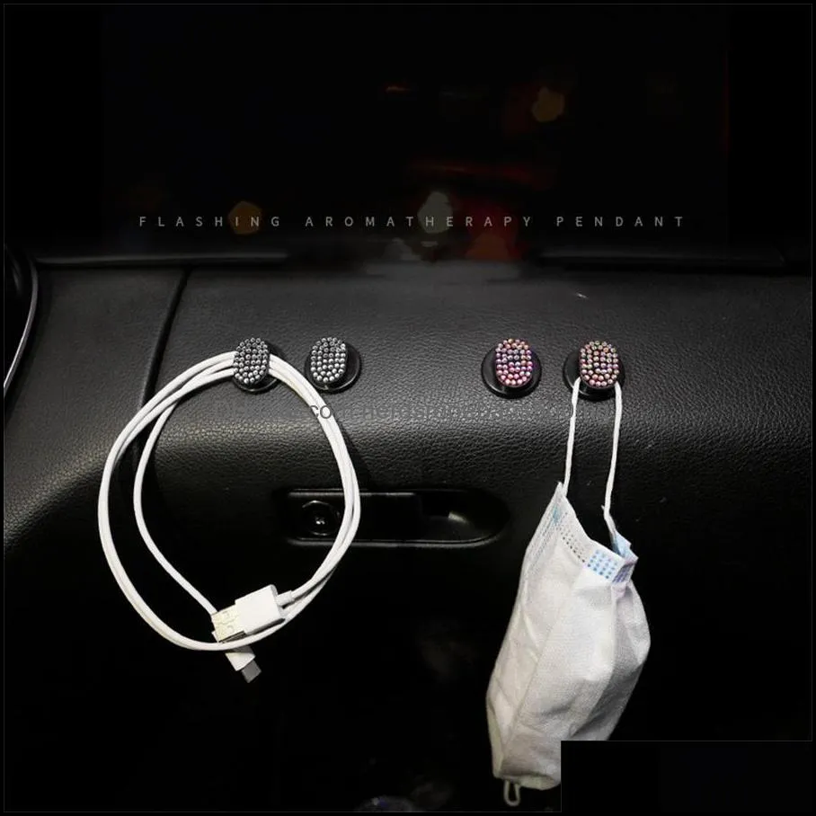 Other Household Sundries Car interior hooks paste the front row creative practical diamond-studded cute car multi-function seat back small