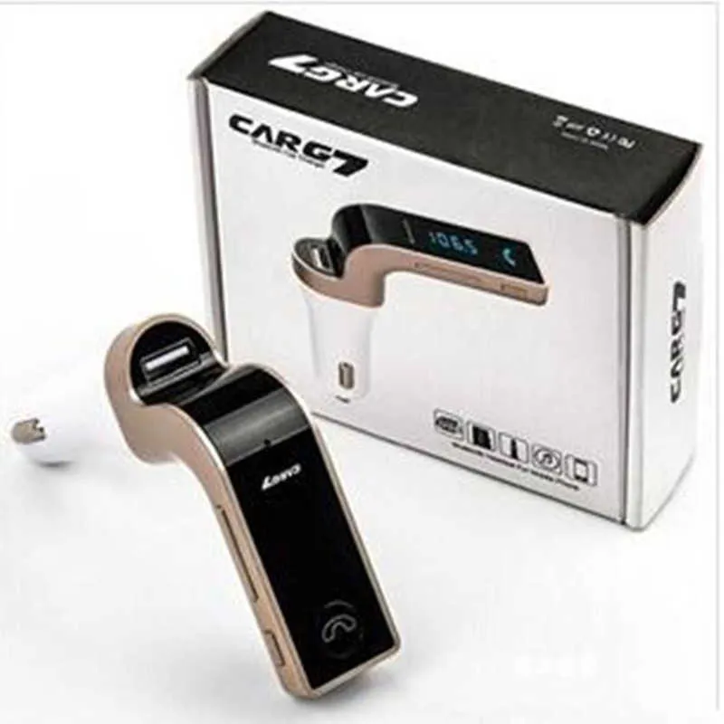 Adaptador de carro G7 Transmissores FM Adaptadores de rádio Bluetooth CARREGADOR DE SAÍDA USB