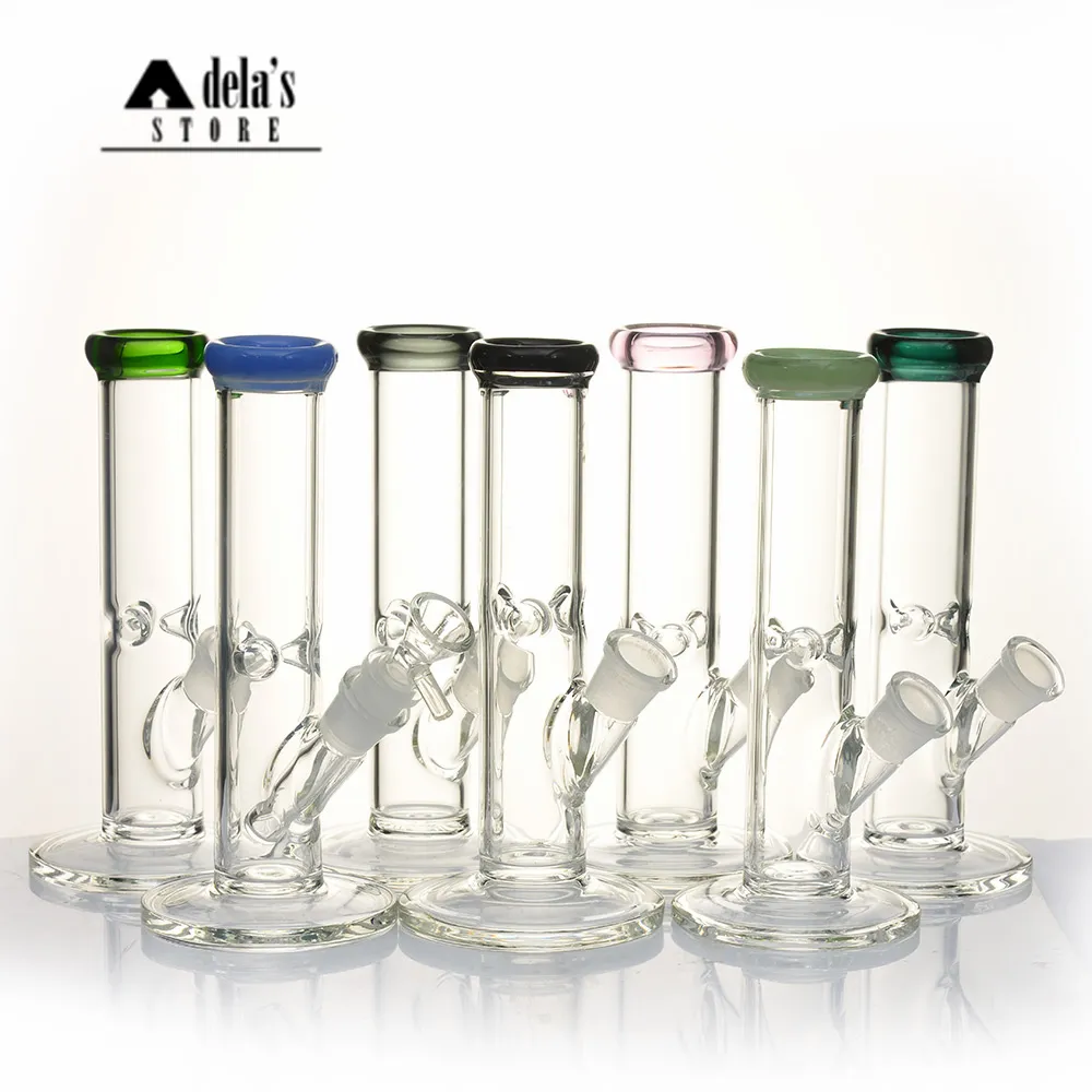 Pipe à eau en verre Bangs de narguilés de 8 pouces avec des couleurs de tige et de bol gratuites disponibles Bong 18mm Joint Dab Oil Rig Hookah Heady Recycler