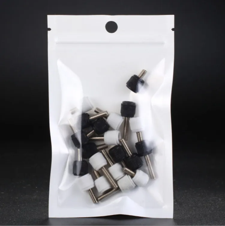 100PCS White Pearl Zip Lock Hanging Packaging Bags Reclosable Office Supplies Phone Case Bracelets Bra Underwear E-cigarettes Christams Gifts Storage Pouches