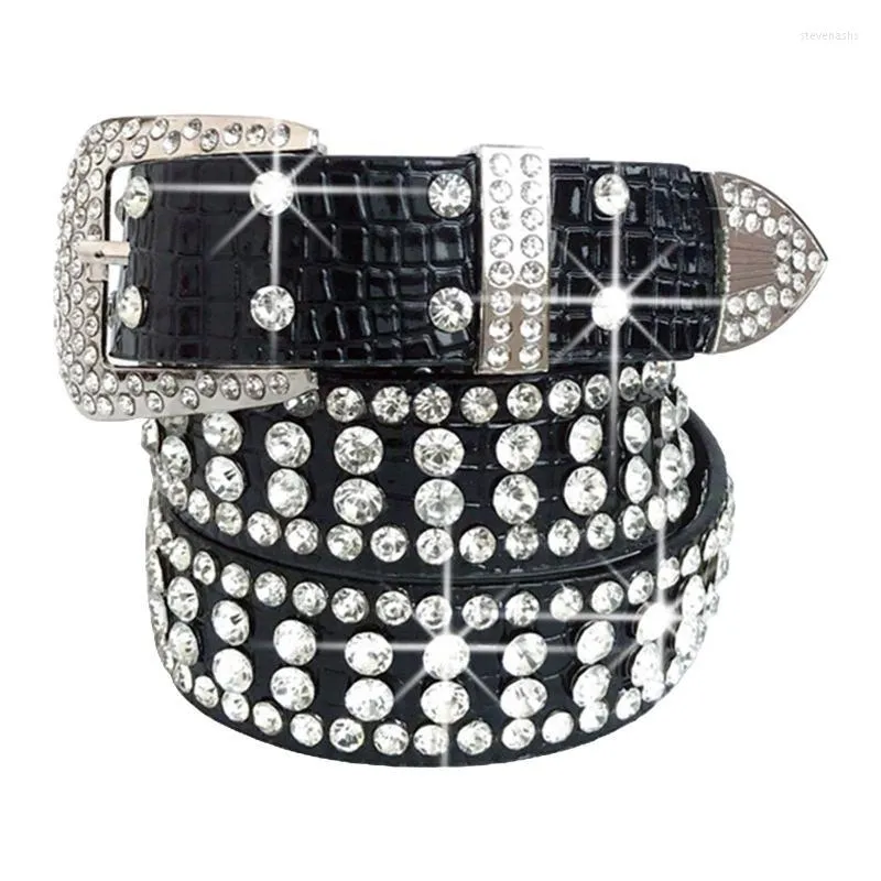 Belts Bling Women Waist Belt Crystal Rhinestone Waistband Adjustable Diamond Studded Skinny Band Fashion For Shorts SacksBelts