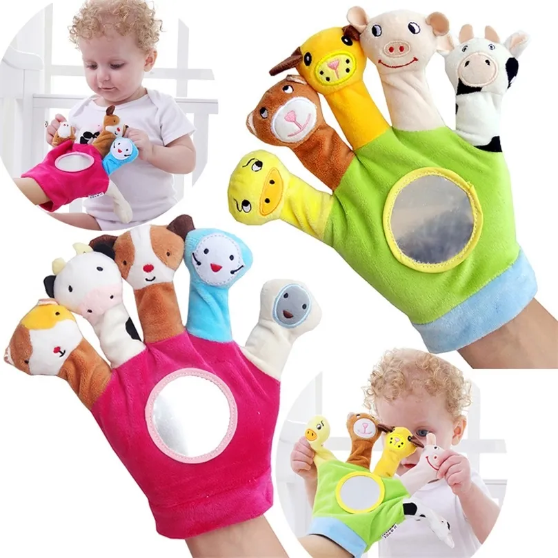 Plush Animal Hand Puppets for Infants - Soft Rattle Toys for Babies 0 ...