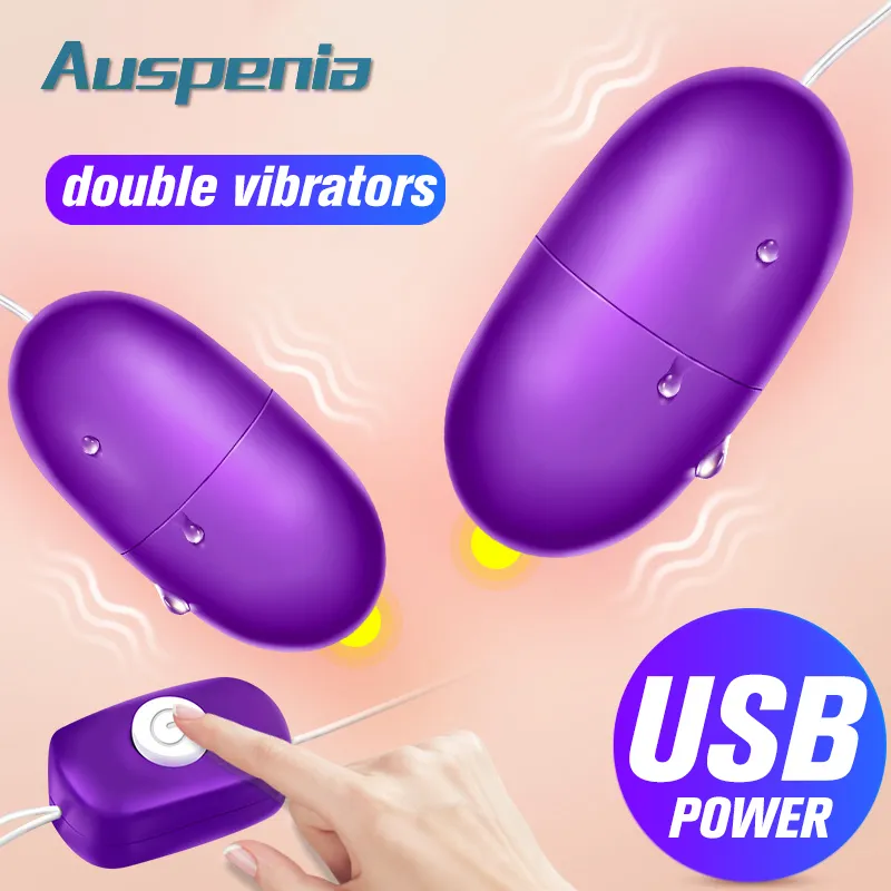 이중 달걀 총알 진동기 USB 전원 공급 장치 개인 마사지 암기 오르가즘 클릿 질 자극기 항문 공 섹시 제품 상점