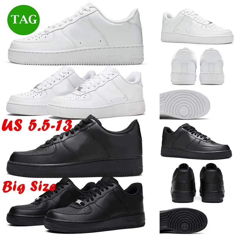 Stor storlek gratis frakt män designer casual utomhusskor plattform kvinnor skridskor trippel svart vit män utomhus sport sneakers tränare tennis