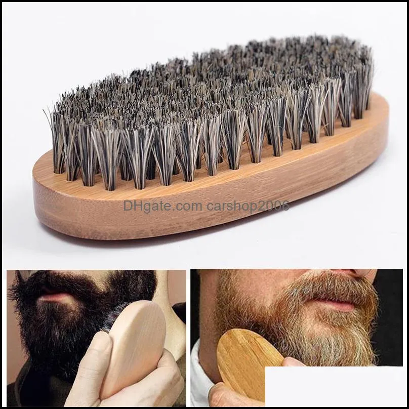 beard bro shaping beard brush sexy man gentleman beard trim template grooming shaving comb styling tool wild boar bristles vt0668