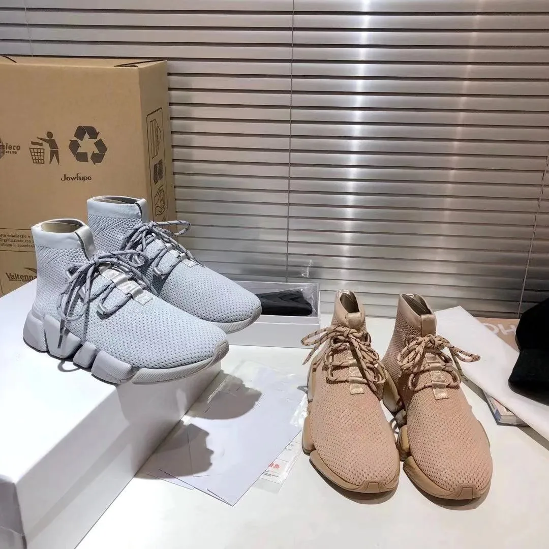 Women Knit Sock Lace Up Shoe Designers Sneaker Mens Mesh Platform Shoes  Stretch Runner Trainers Top Quality Casual Shoes With Box Top Quality NO18  From Beatshoes, $73.53 | DHgate.Com