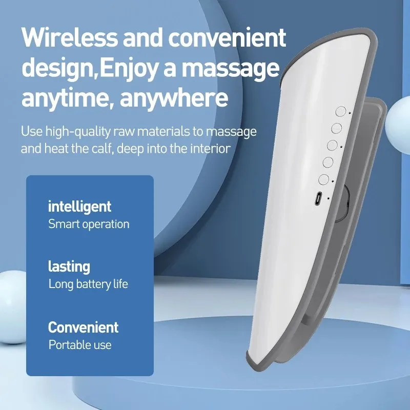 Wireless Leg Shaping Massager Vibration Heat EMS Electromagnetic Pulse Varicose Vein Therapy