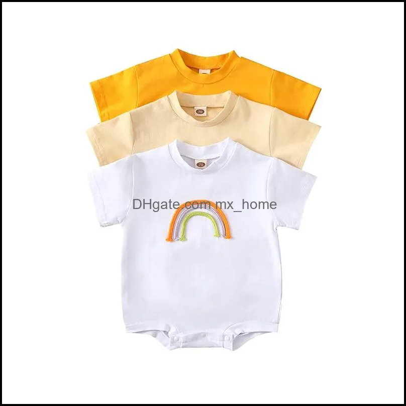 kids rompers boys girls rainbow romper infant toddler jumpsuits summer fashion boutique baby climbing clothes z5667