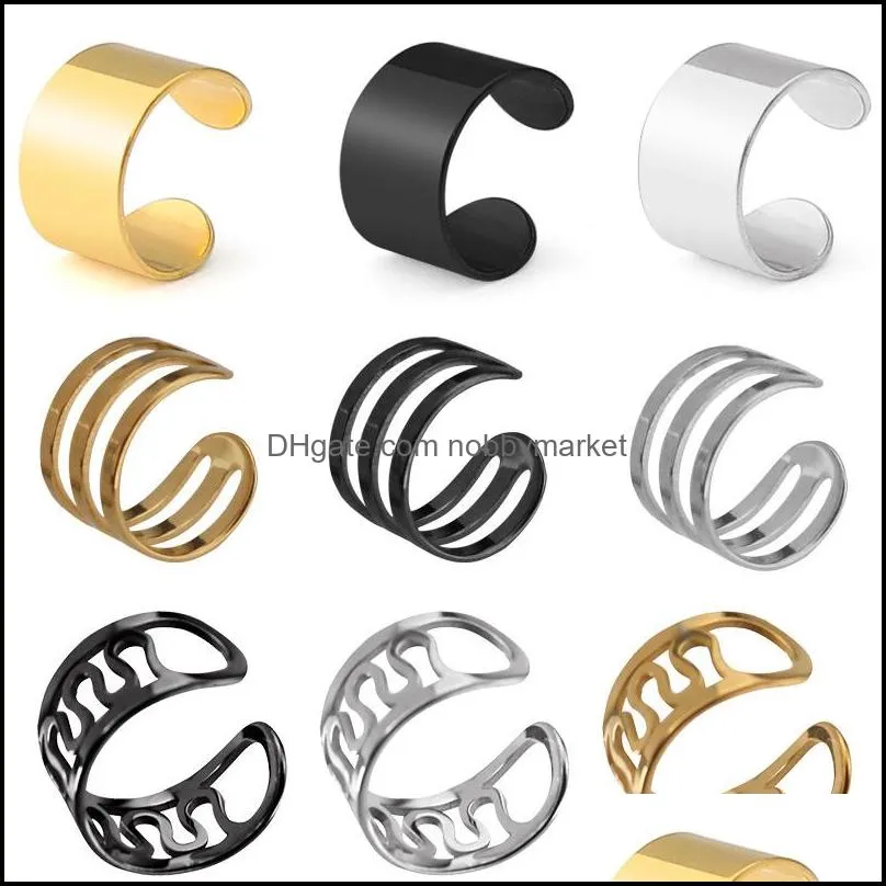 1pcs Ear Clip Cuff Wrap Earrings Punk Simple For Men Women Nose Ring Clip-on Earrings Non-piercing Jewelry