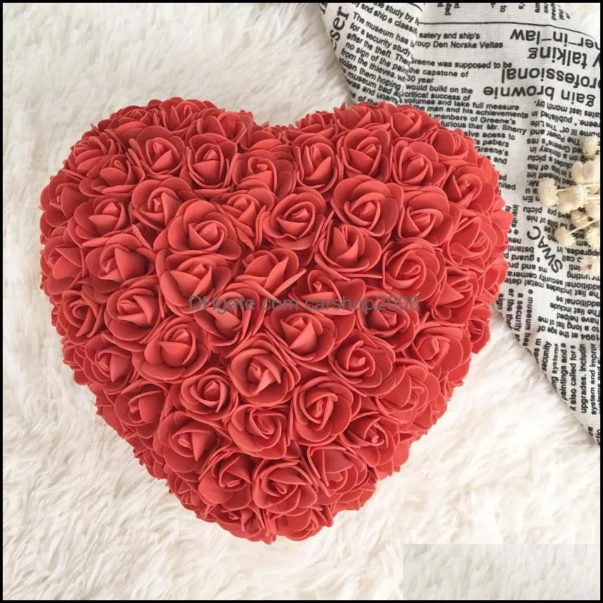 NEW25m Red Rose Bear Sweet Heart Rose Artificial Flower Rose Heart Decoration Valentines Birthday Gift Rosa oso flor Valentine