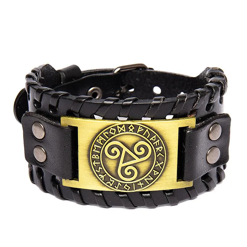 Mens Fashionable Wide Leather Daniil Medvedev Bracelet With Punk