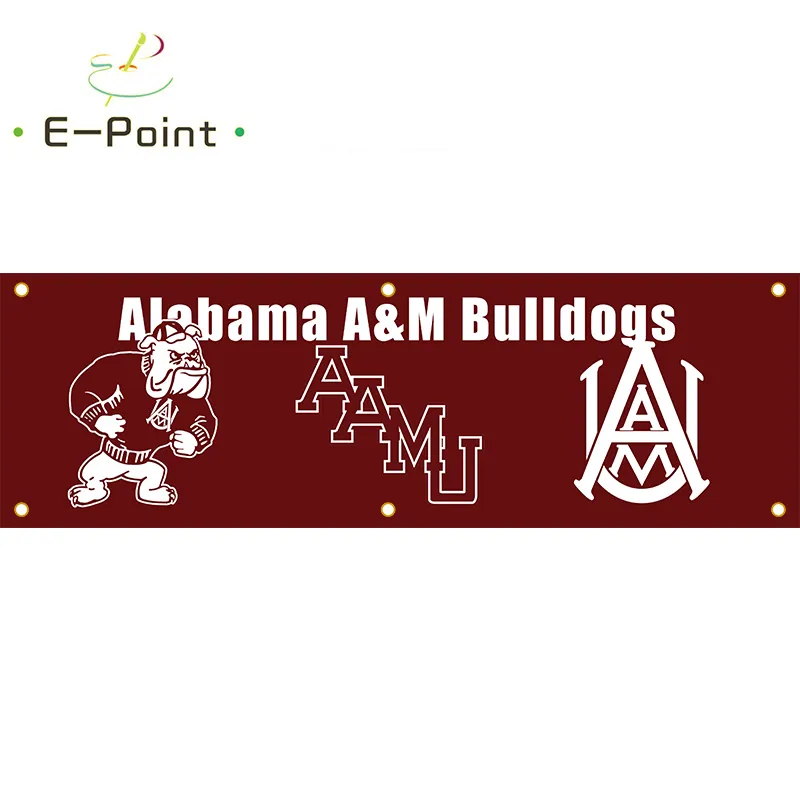 130 g/m², 150 D Material, NCAA Alabama AM Bulldogs-Flagge, doppelseitiger Druck, 1,5 x 5 Fuß (45 cm x 150 cm), Kettenwirkstoff, Banner-Dekoration, fliegende Hausgarten-Flagge