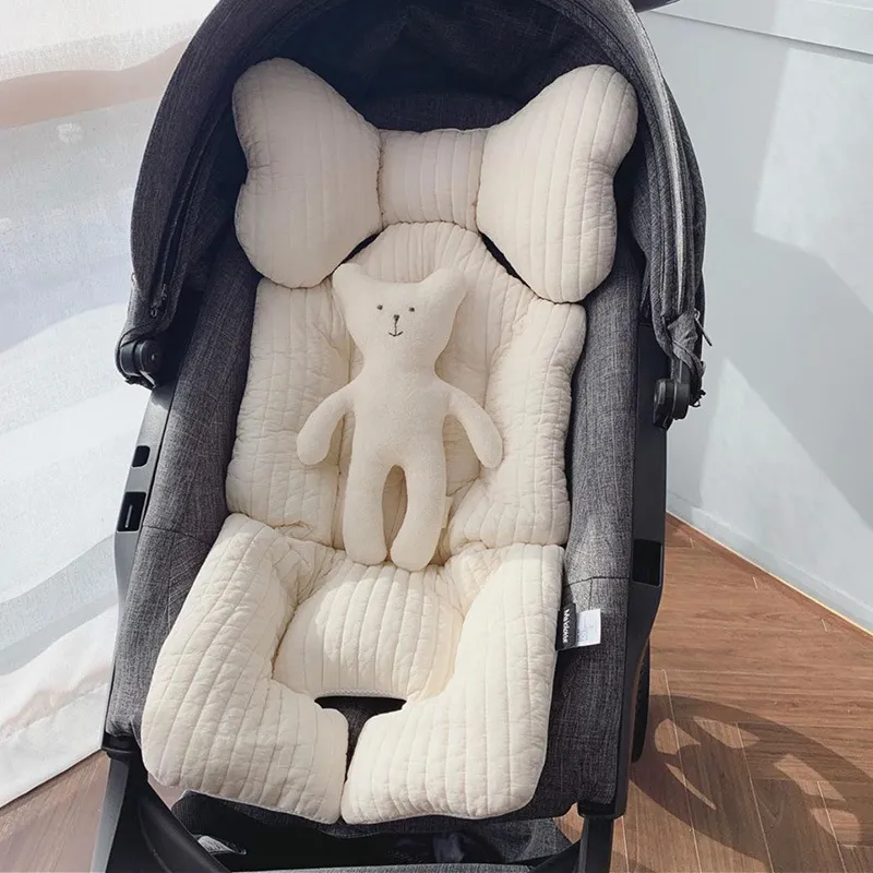 Coussin Universel Poussette Bébé - Doublure Siège Épaissi Polaire Et Mesh - Noir Et Blanc