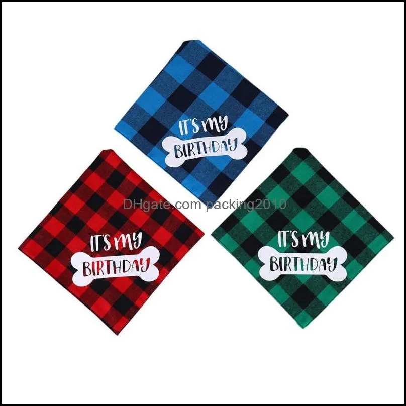 pet dog small large bibs scarf washable cozy cotton plaid printing puppy kerchief bow tie grooming accessories