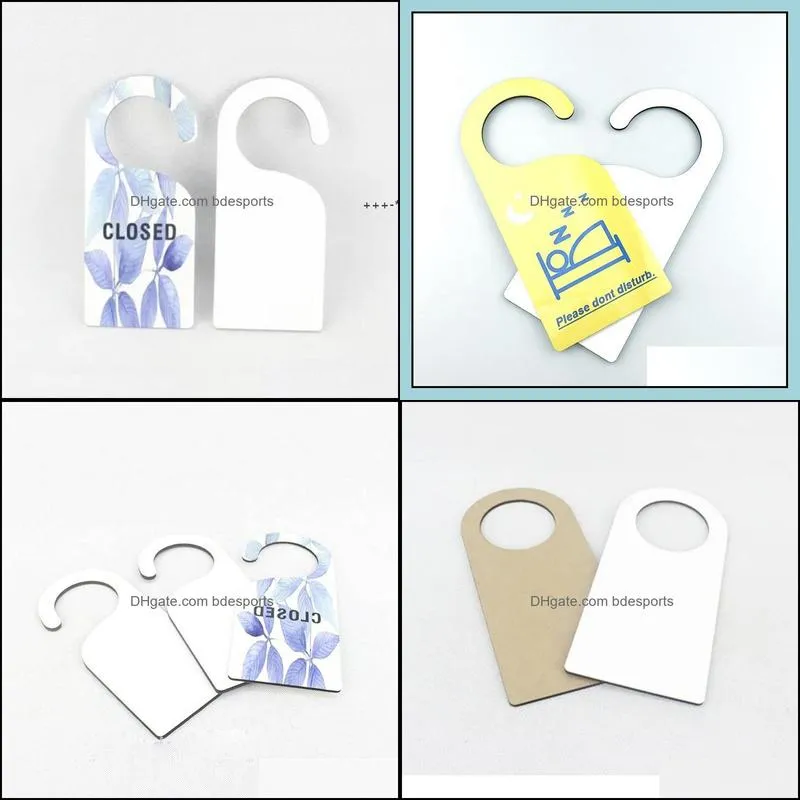 NEWWooden Made Dye Sublimation MDF Board Gate Knock Decoration Hanging Sign No Disturb Door Hangers RRA10875