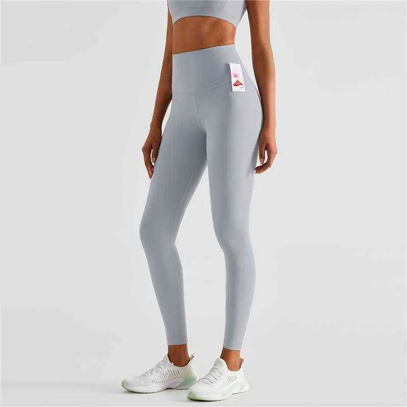 High Quality Solid Color Women Yoga Leggings Athletic Butter Soft Hight Waist Sports Pant Tights Gym Running Nudity Gym Clothing T220725